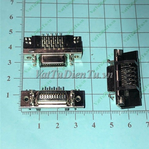 SCSI-20P 3M 10320 Đầu cắm SERVO DRIVER 20 chân mạ vàng, loại cái cong 90 độ hàn mạch