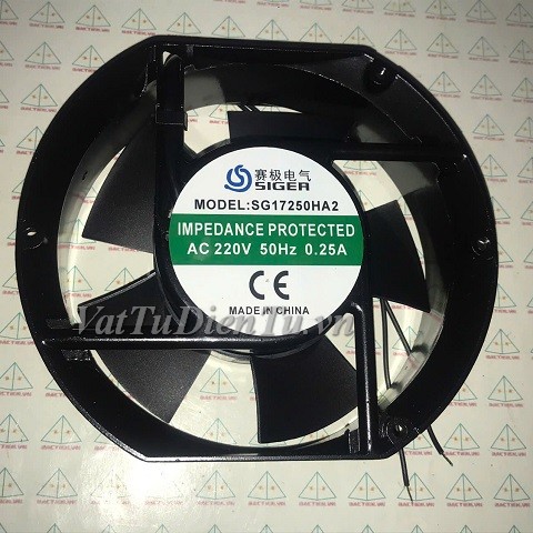 SG17250HA2 Quạt tản nhiệt 220V 0.25A 172x150x51mm SIGER 2 dây