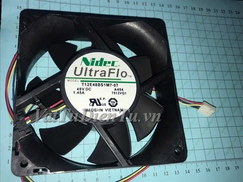 T12E48BS1M7-07 Quạt tản nhiệt 48V 1.45A 120x120x38mm NIDEC 4 dây đầu cắm B3