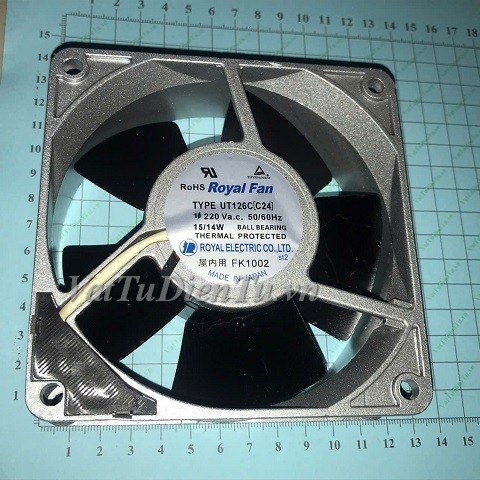UT126C UT126C(C24) Quạt tản nhiệt 220V 15W 120x120x38mm ROYAL FAN 2 chân giắc cắm (mới 90%)