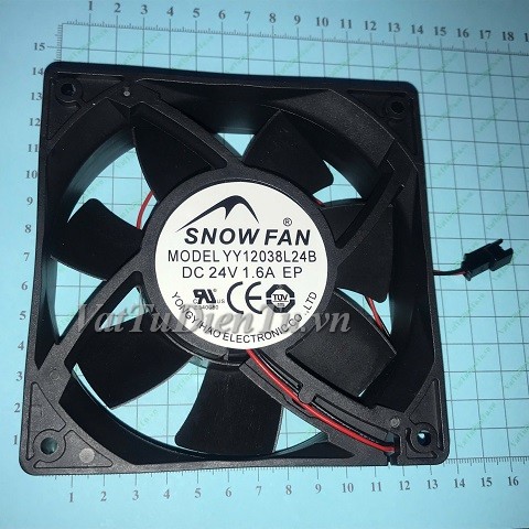 YY12038L24B Quạt tản nhiệt 24V 1.6A 120x120x38MM SNOWFAN 2 dây đầu cắm E1