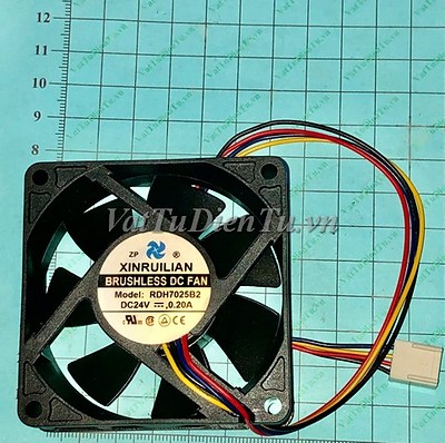 RDH7025B2 Quạt tản nhiệt 24V 0.2A 70x70x25mm XINRUILAN 4 dây