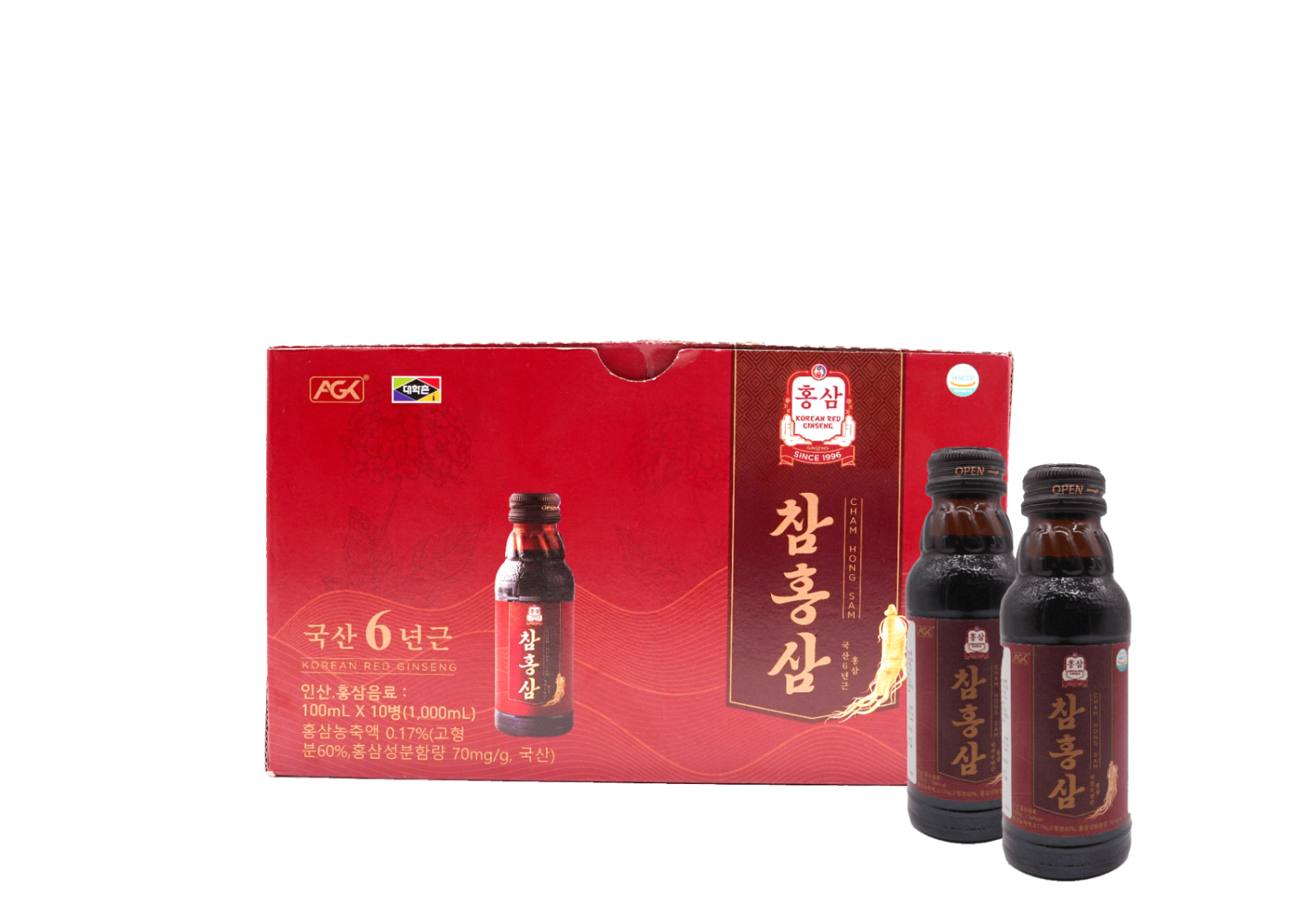 Nước hồng sâm (CHAM HONG SAM) Hộp/10 chai quà tặng giá trị