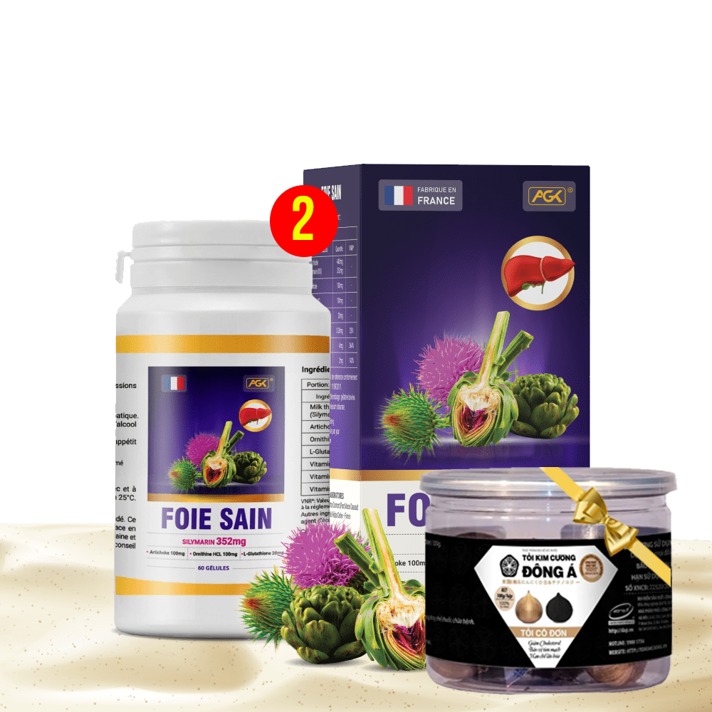 Viên uống giải độc gan Foie Sain (Hộp 60v) - hỗ trợ hạn men gan, tăng cường chức năng gan