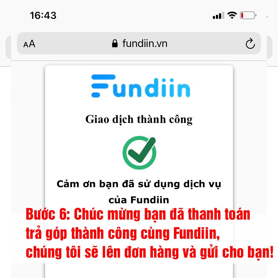 hướng dẫn thanh toán trả góp fundiin