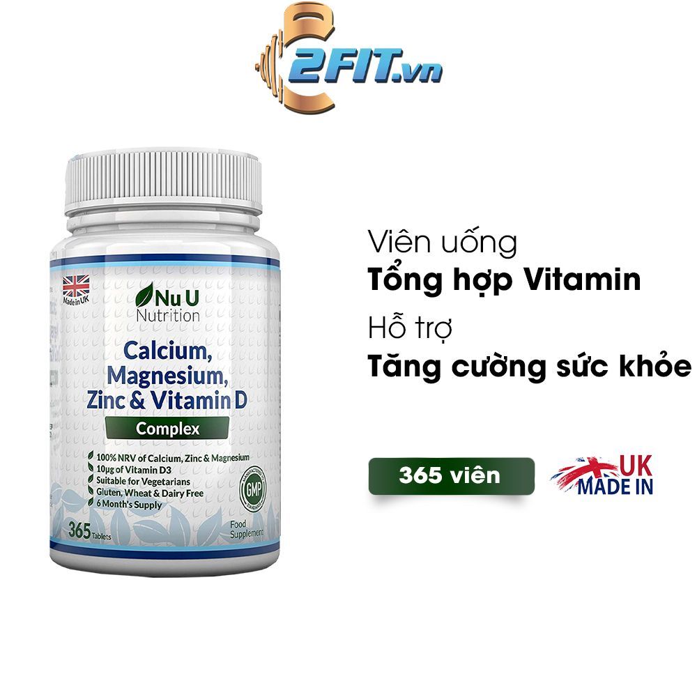 Nu U Nutrition CALCIUM, MAGNESIUM, ZINC & VITAMIN D 365 Viên