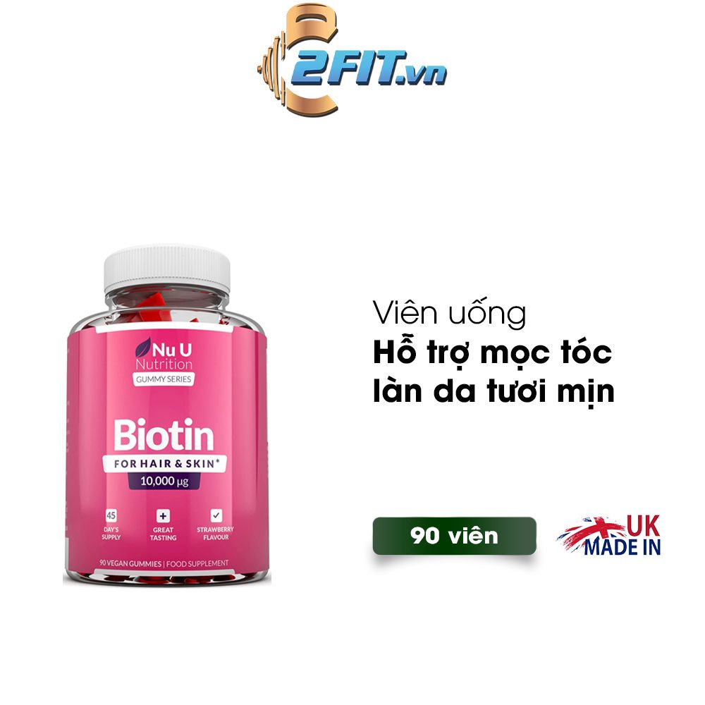 Nu U Nutrition Biotine Hair Gummies 90 Viên Dẻo