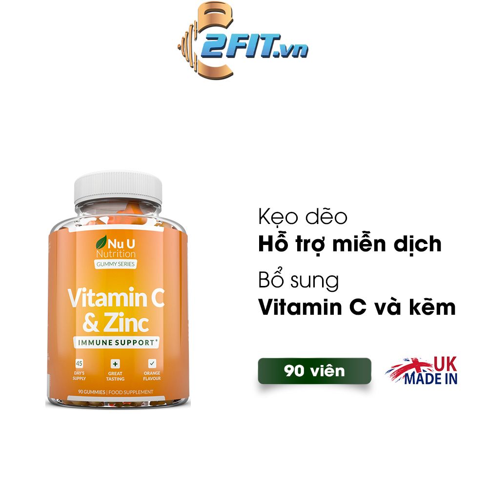 Nu U Nutrition Vitamin C & Zinc Gummies 90 viên dẻo