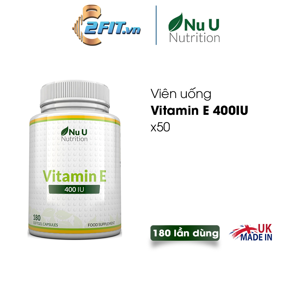 Nu U Nutrition Vitamin E 400 IU sáng da mịn tóc từ bên trong