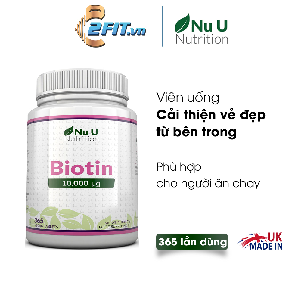 Nu u Nutrition Biotin thuần chay cải thiện tóc móng và da