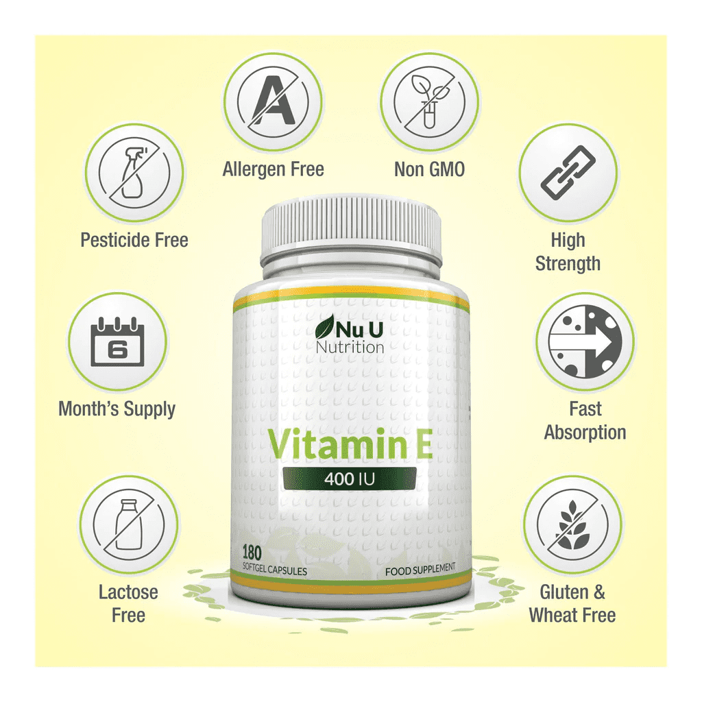 Nu U Nutrition Vitamin E 400 IU sáng da mịn tóc từ bên trong