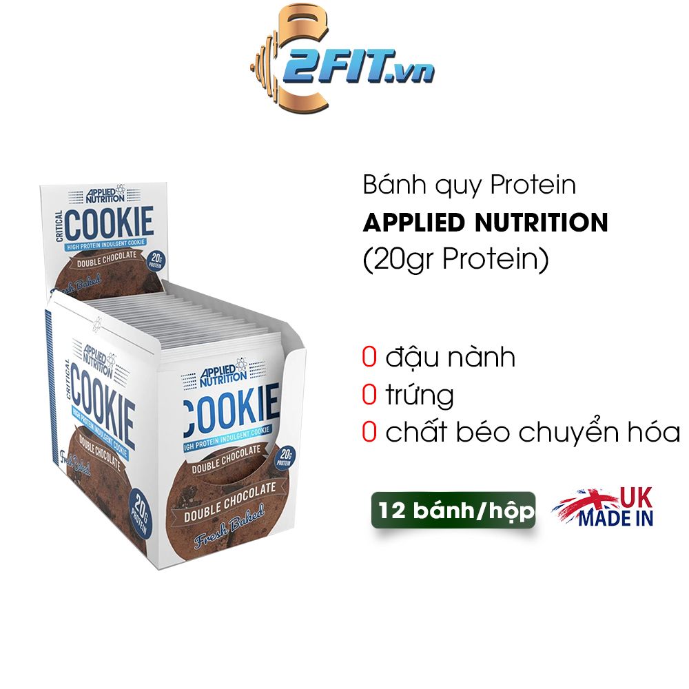 APPLIED NUTRITION BÁNH ĂN KIÊNG CRITICAL COOKIE  HỘP 12 CÁI 85G