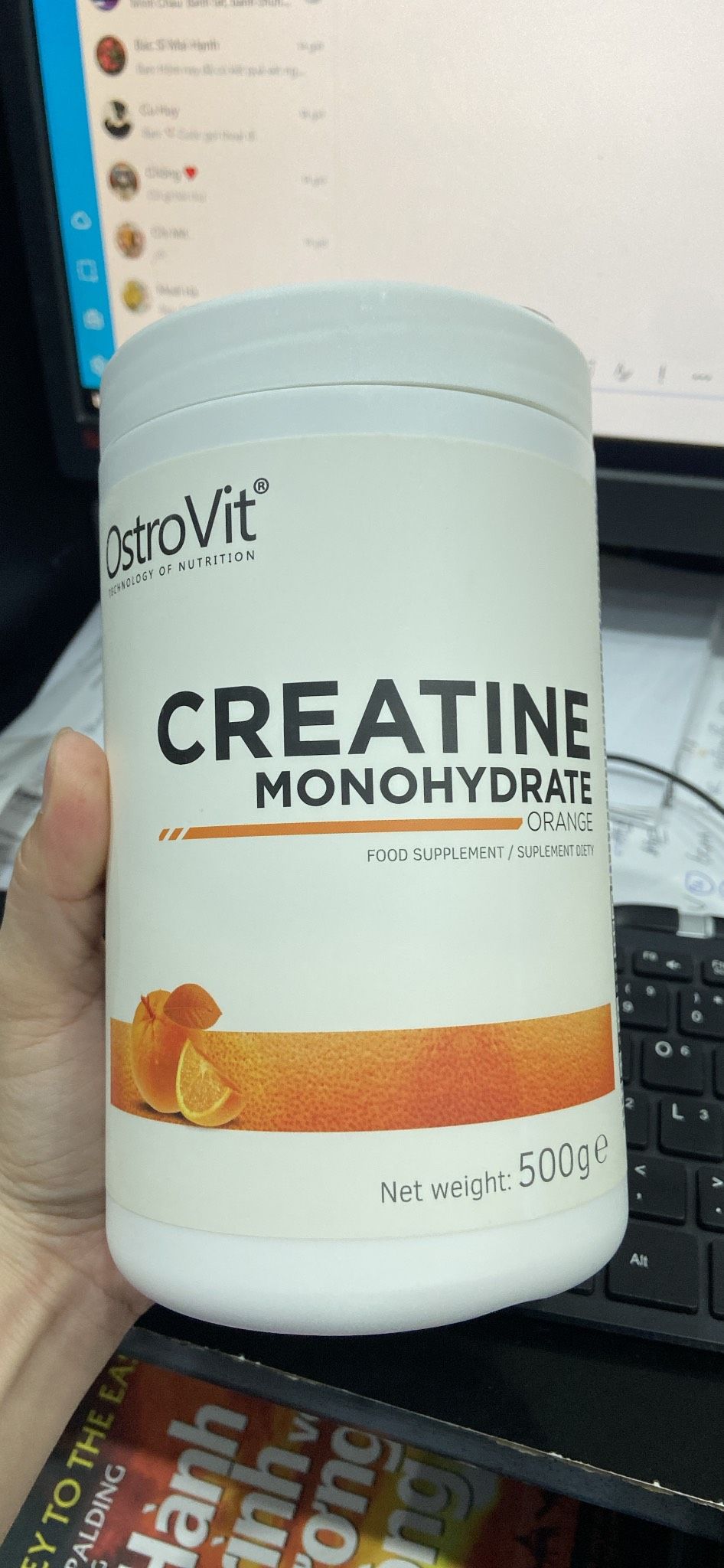 OstroVit Creatine Monohydrate, 500g (100 Servings)