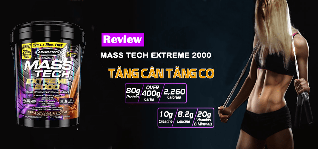 MASS TECH EXTREME 2000 10LBS 18 LẦN DÙNG SỮA HỖ TRỢ TĂNG CÂN TĂNG CƠ