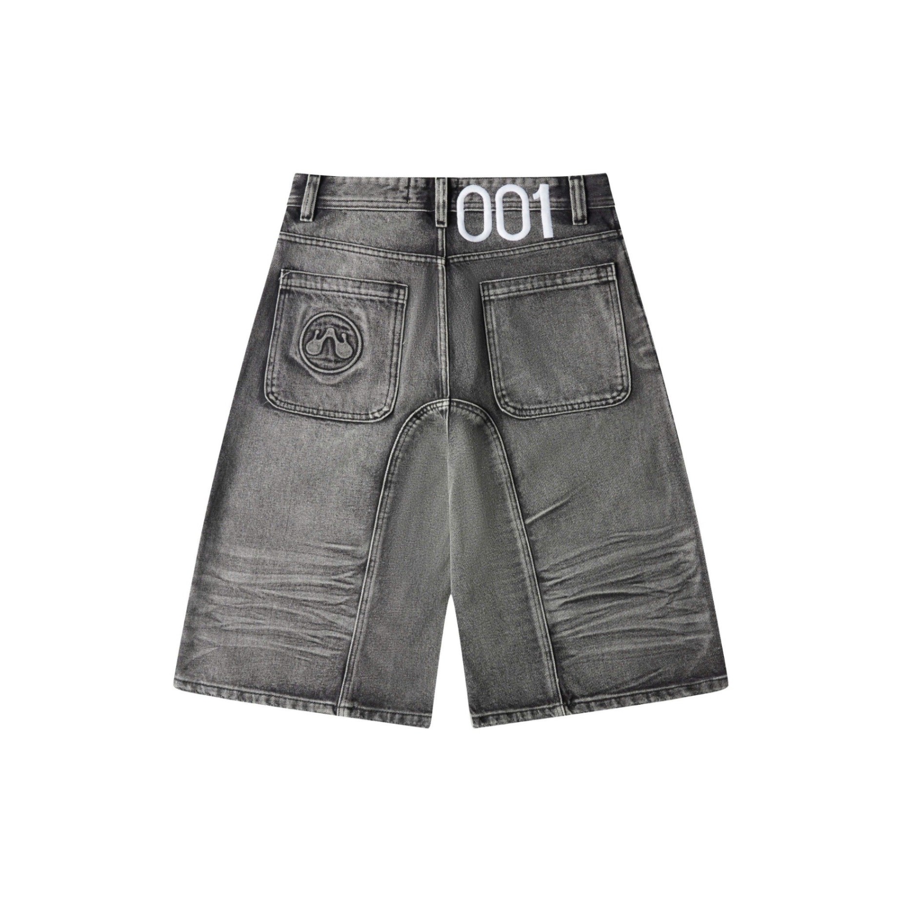 WHDC SRVIVR WASHED BAGGY DENIM SHORTS IN BLUE