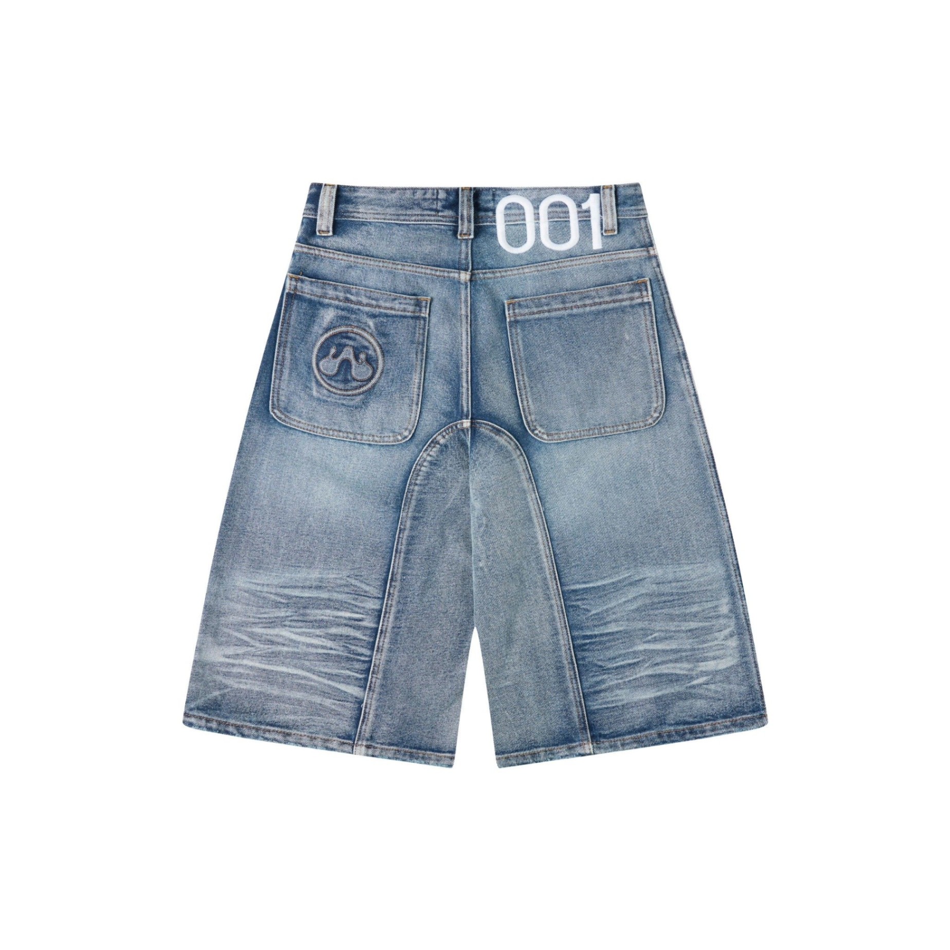 WHDC SRVIVR WASHED BAGGY DENIM SHORTS IN BLACK