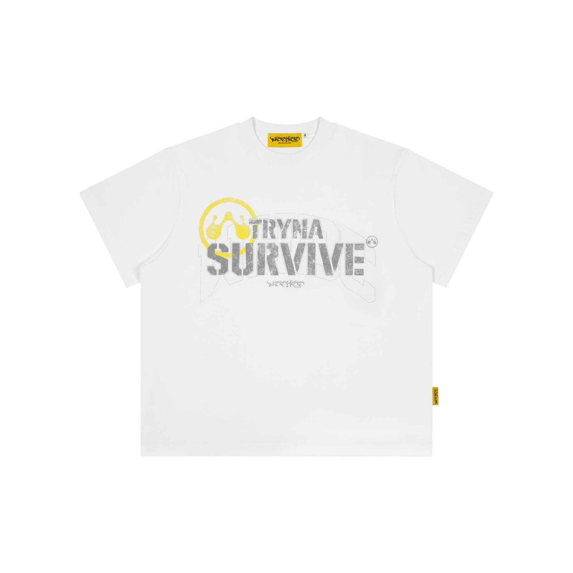 WHDC TRYNA SURVIVE BOXY TEE IN BLACK