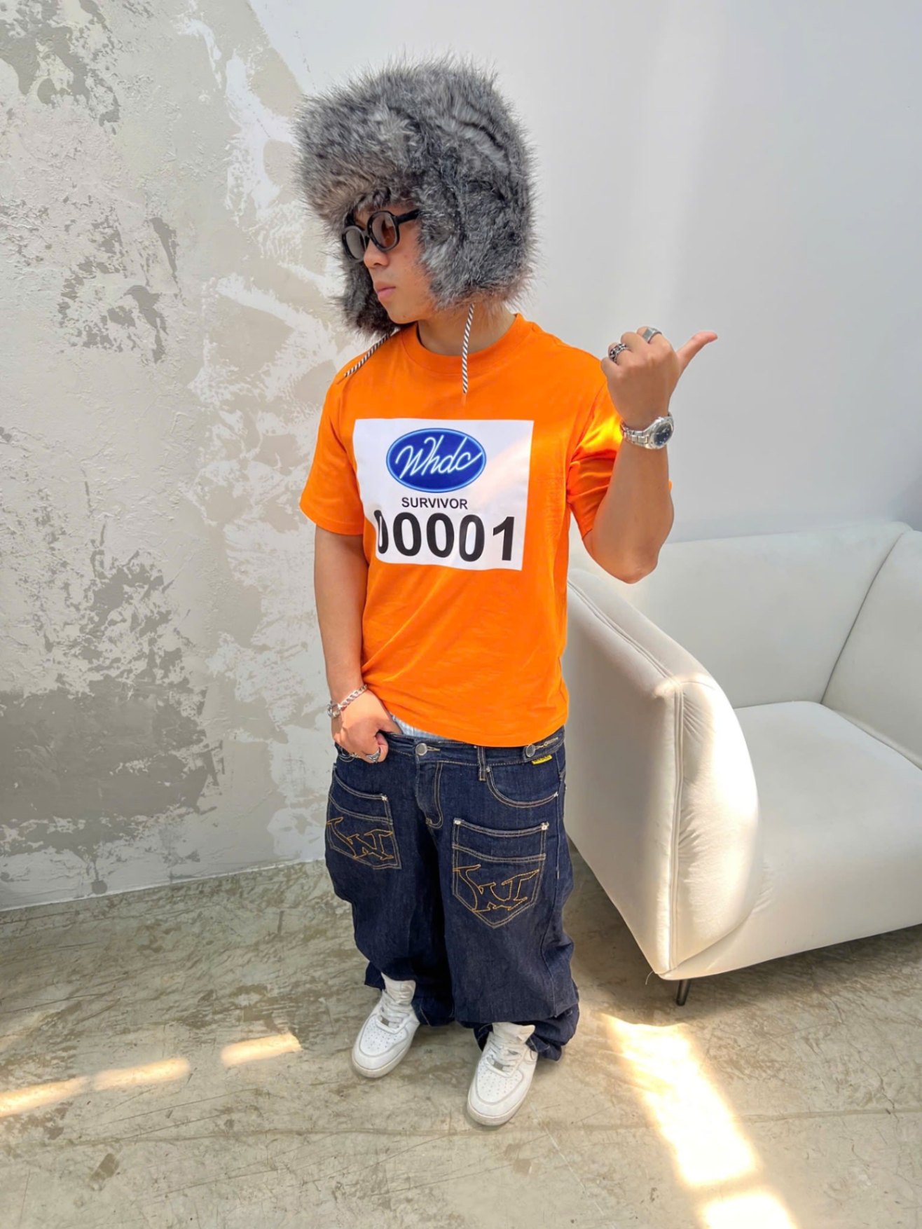 WHDC IDOL +1 SURVIVOR TEE IN ORANGE