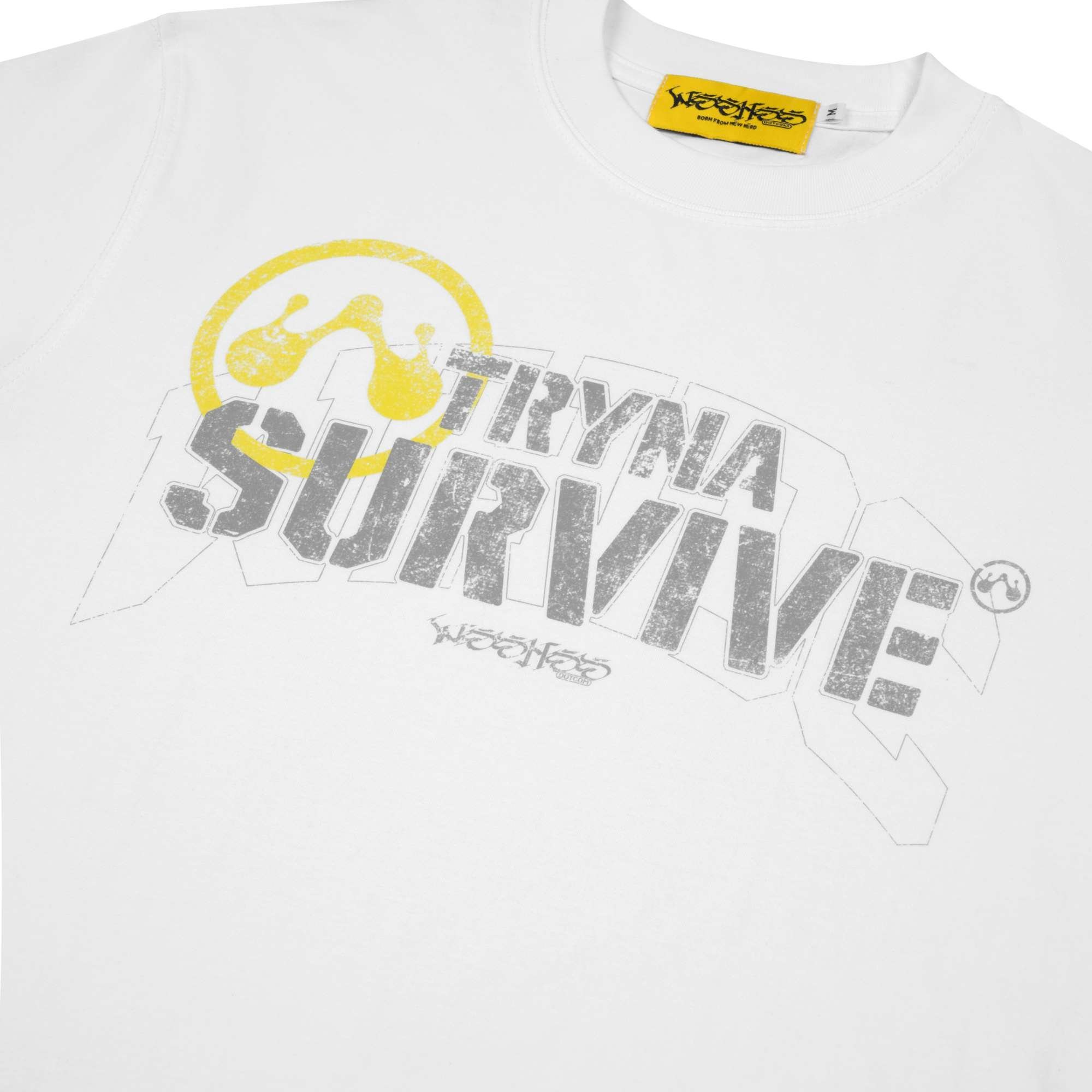 WHDC TRYNA SURVIVE BOXY TEE IN WHITE