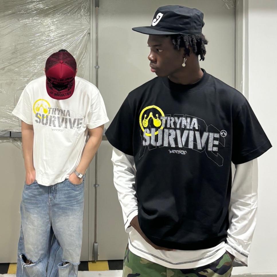 WHDC TRYNA SURVIVE BOXY TEE IN WHITE