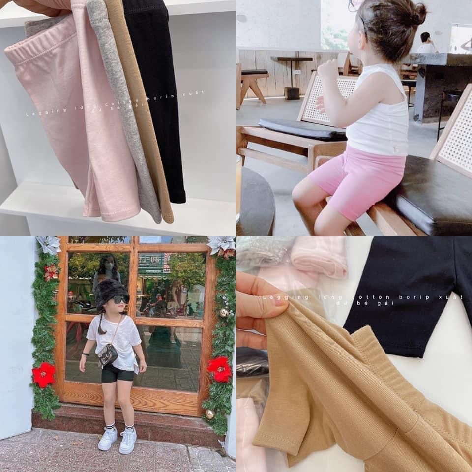 Set 4 quần legging bé gái 4 màu chất tăm