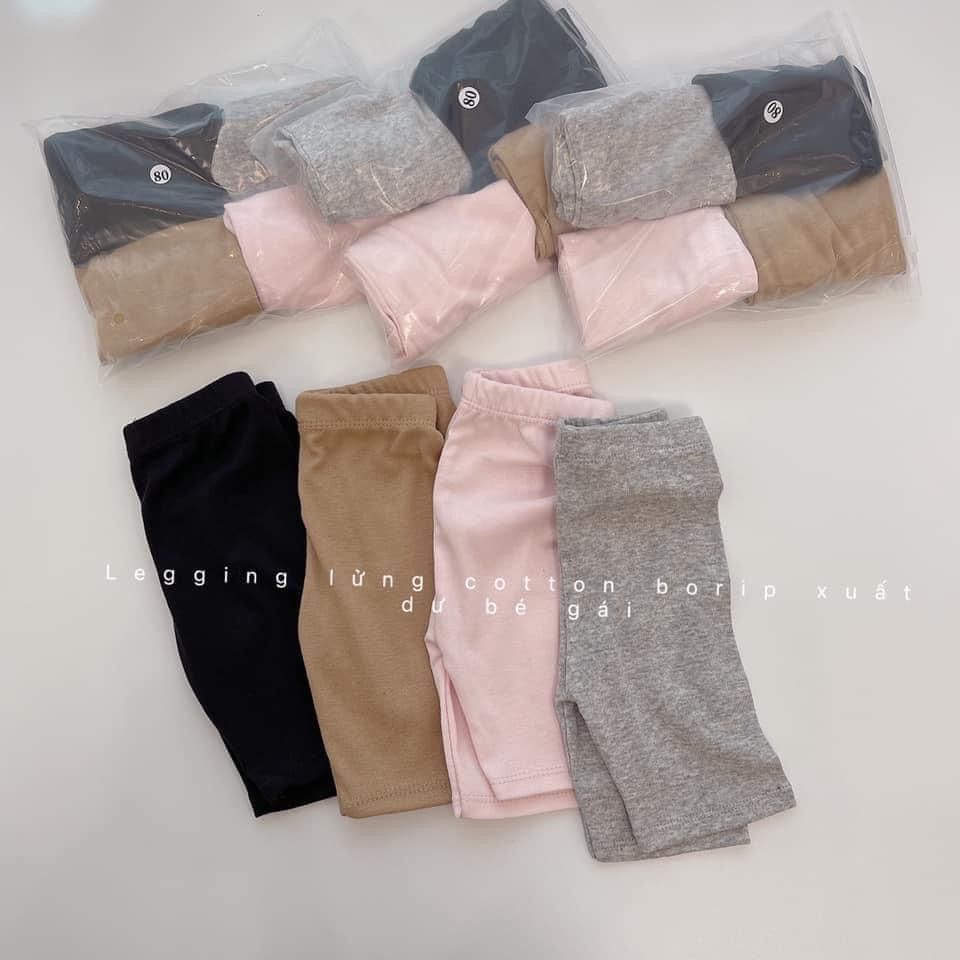 Set 4 quần legging bé gái 4 màu chất tăm