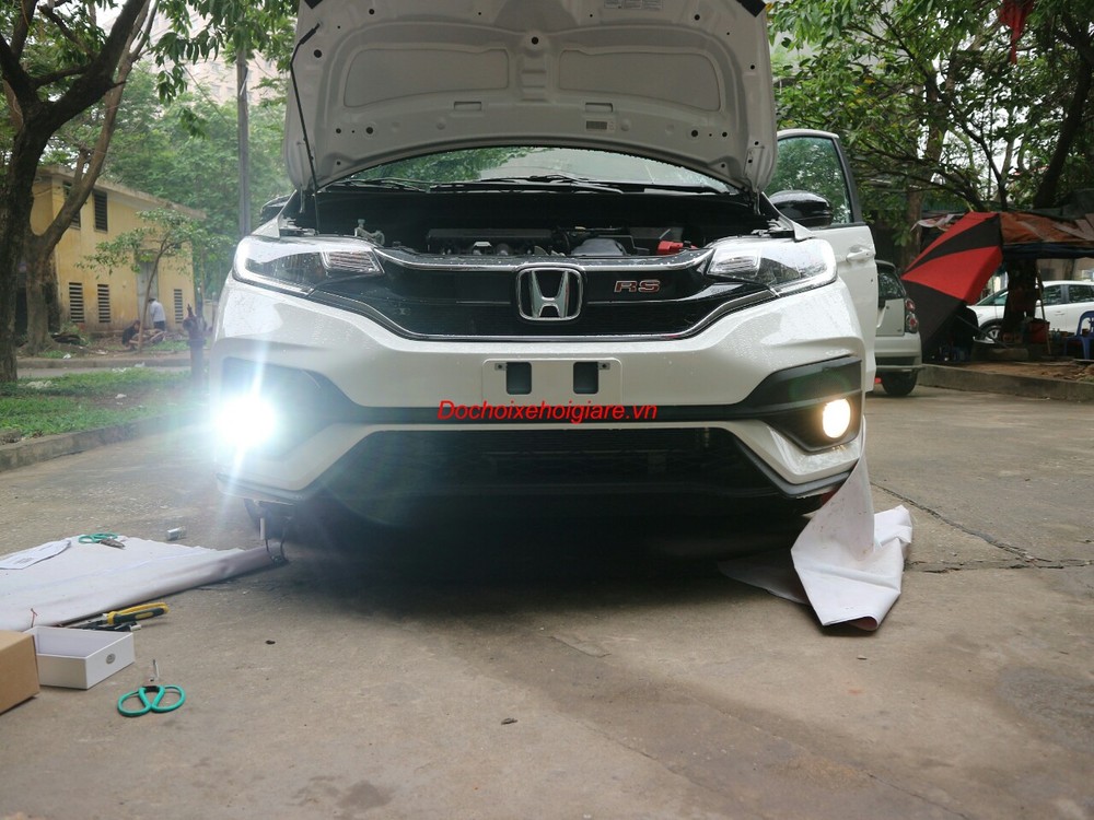 Độ đèn gầm Bi-Xenon Led 2 chế độ pha cos lắp zin theo xe cho Honda Jazz