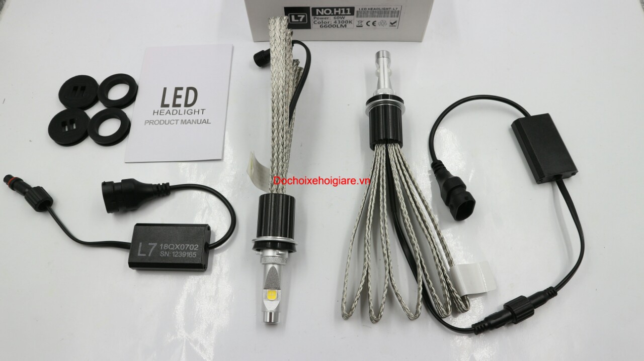 Bóng đèn led ô tô xe hơi 12V siêu sáng L7. Chip Led Cree XHP70 USA 60W 13200Lm. 1 màu sáng trắng 6000K