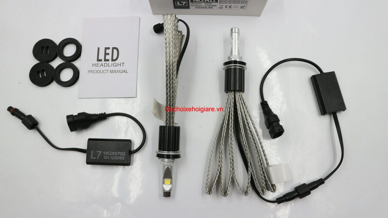 Bóng đèn led ô tô xe hơi 12V siêu sáng L7. Chip Led Cree XHP70 USA 60W 13200Lm. 1 màu sáng trắng 6000K