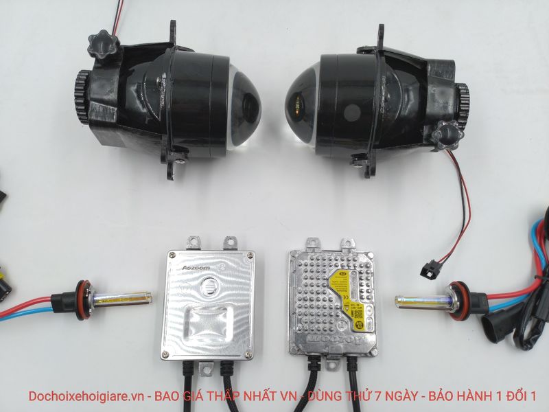 Đèn bi gầm xenon SBC 3.0 inch 55W 12V. Hai chế độ cốt pha. Tùy chọn màu sắc ánh sáng (6000K/4300K/3000K)