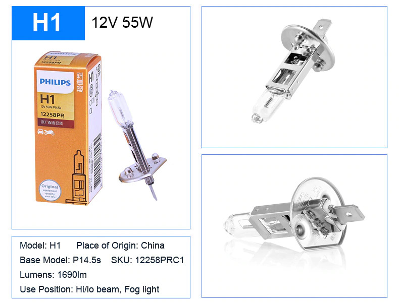 Bóng đèn pha Halogen ô tô 12V 24V PHILIPS H1 H3 H4 H7 H8 H9 H11 H16 HB3-9005 HB4-9006 9012 880 881 19W 27W 55W 60W 70W 90W 100W