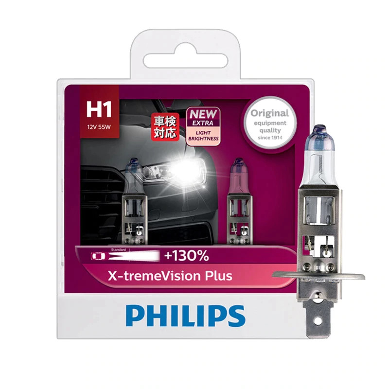 Bóng đèn pha Halogen ô tô Tăng Sáng Philips X-tremeVision Plus +130% H1 H3 H4 H7 HB3 HB4 9005 9006 12V 55W 60W 65W