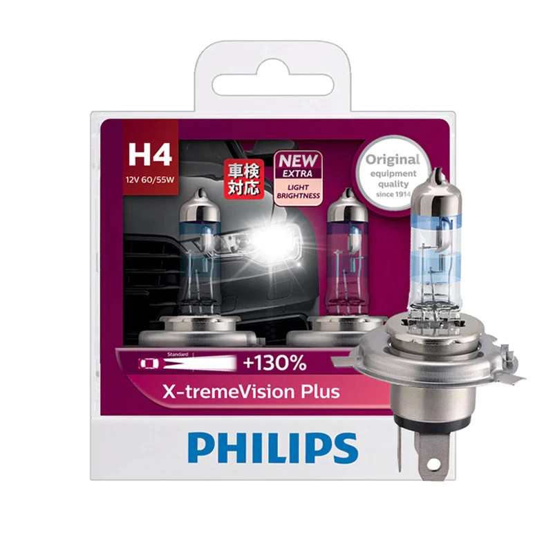 Bóng đèn pha Halogen ô tô Tăng Sáng Philips X-tremeVision Plus +130% H1 H3 H4 H7 HB3 HB4 9005 9006 12V 55W 60W 65W