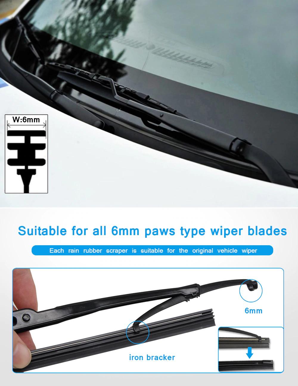 Lưỡi gạt mưa Nano Wiper cho cần xương sắt. 100% cao su tự nhiên phủ Nano than chì hoạt tính giúp gạt sạch hơn, êm hơn và bền hơn