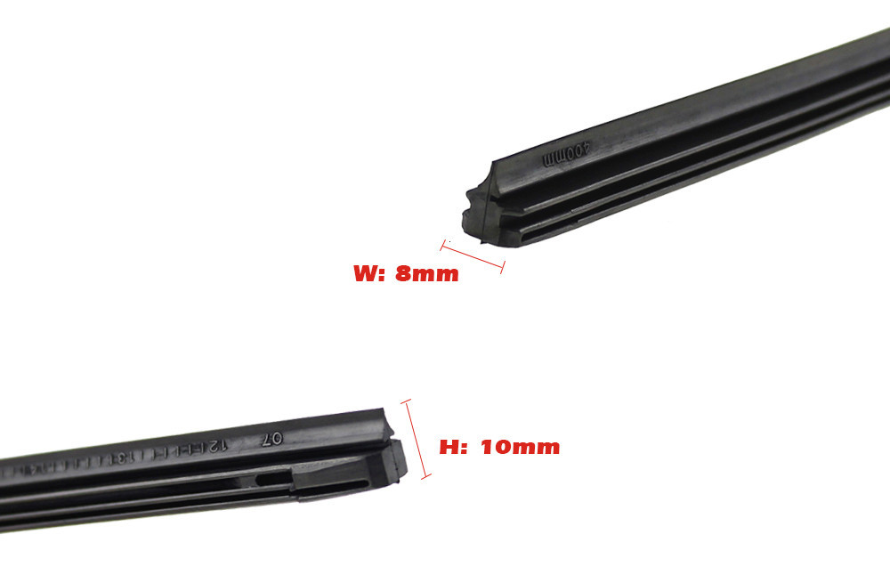 Lưỡi gạt mưa Nano Wiper cho cần nhựa 3 đoạn dày 8mm. 100% cao su tự nhiên phủ Nano than chì hoạt tính giúp gạt sạch hơn, êm hơn và bền hơn