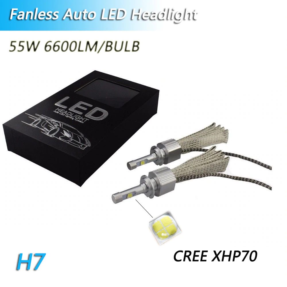 Pha Led P70 chip Cree XHP70 USA 12V 55W. Cường độ sáng 8000Lm. 1 chế độ màu sáng trắng 6000K hoặc vàng nắng 4300K