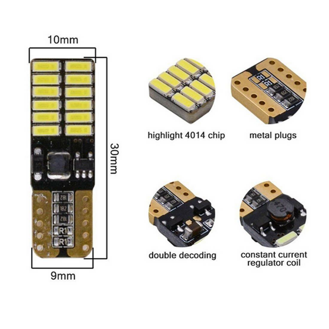 Bóng led demi, biển số, nội thất chân T10. Mạch hàn Robot siêu bền, 24 chip led 4014 siêu sáng