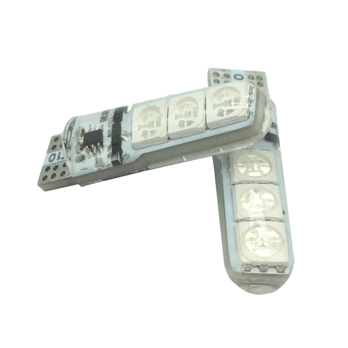 Led soi biển, demi, trần xe hơi chân T10 nhiều chế độ màu, có remote điều khiển từ xa, 6 nhân chip RGB 5050