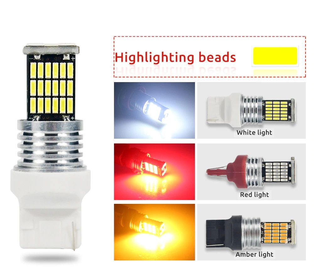 Bóng led tăng sáng đèn lùi, phanh thắng, hậu, xi nhan ô tô. 45 nhân chip led SMD 4014 đầy đủ chuẩn chân T15 T20 T25 T1156 T1157