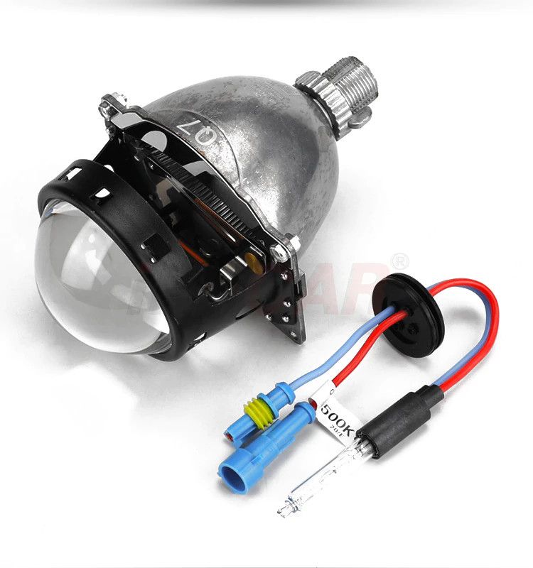 Đèn Bixenon pha Q7 IPHCAR 3 inch đa năng. Lắp zin chóa đèn pha H4, H7, 9005 không đục khoét. Sử dụng bóng xenon H21