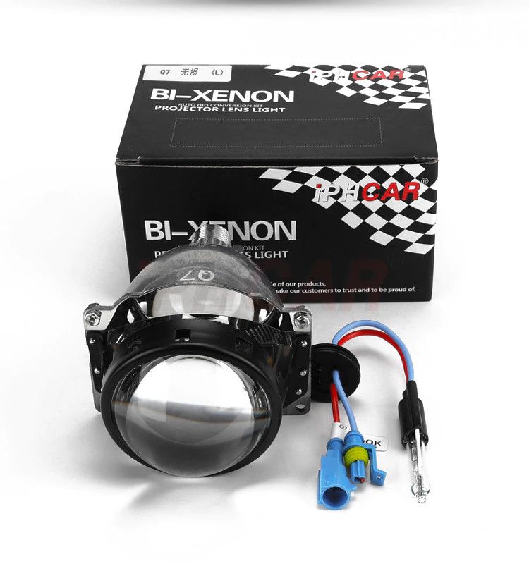 Đèn Bixenon pha Q7 IPHCAR 3 inch đa năng. Lắp zin chóa đèn pha H4, H7, 9005 không đục khoét. Sử dụng bóng xenon H21