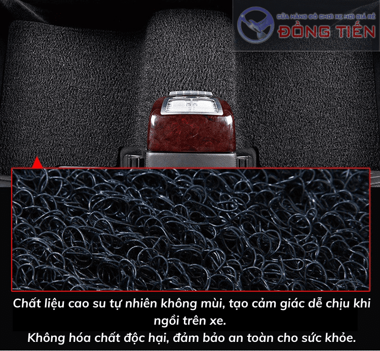 Thảm lót sàn ô tô cao su rối. Không mùi, êm chân, dấu bụi bẩn, chống thấm nước, chống cháy, chống trơn trượt, chống ồn, siêu bền, vệ sinh cực dễ