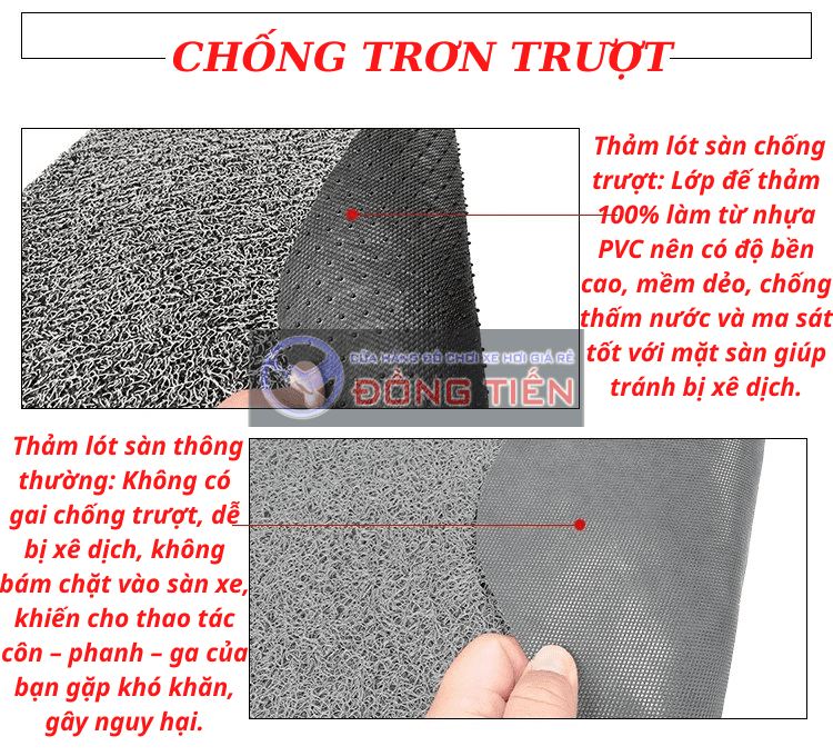 Thảm lót sàn ô tô cao su rối. Không mùi, êm chân, dấu bụi bẩn, chống thấm nước, chống cháy, chống trơn trượt, chống ồn, siêu bền, vệ sinh cực dễ