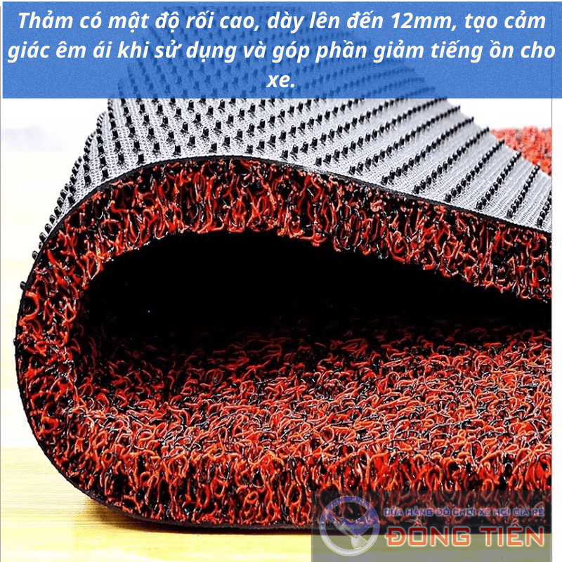 Thảm lót sàn ô tô cao su rối. Không mùi, êm chân, dấu bụi bẩn, chống thấm nước, chống cháy, chống trơn trượt, chống ồn, siêu bền, vệ sinh cực dễ