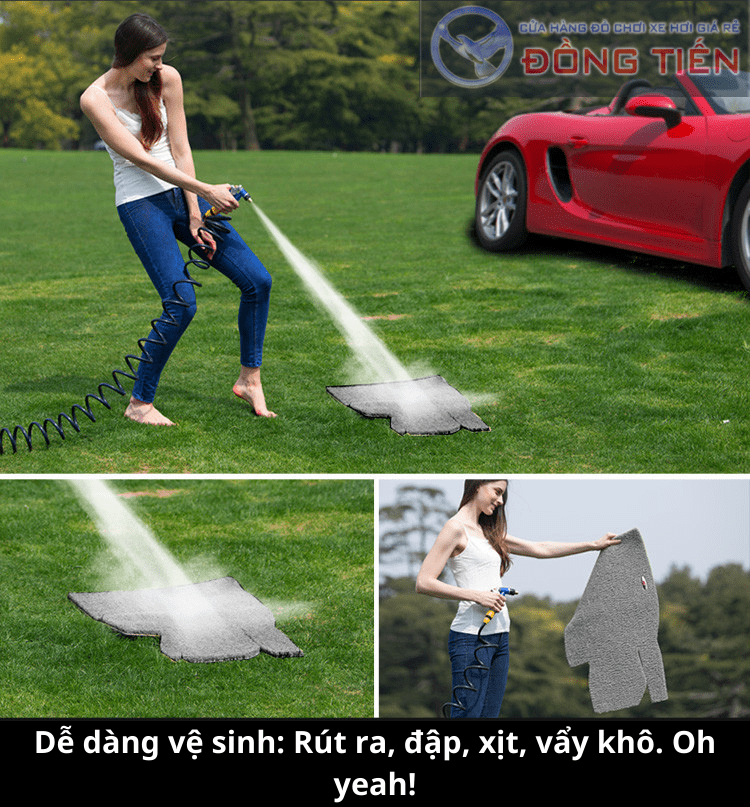 Thảm lót sàn ô tô cao su rối. Không mùi, êm chân, dấu bụi bẩn, chống thấm nước, chống cháy, chống trơn trượt, chống ồn, siêu bền, vệ sinh cực dễ