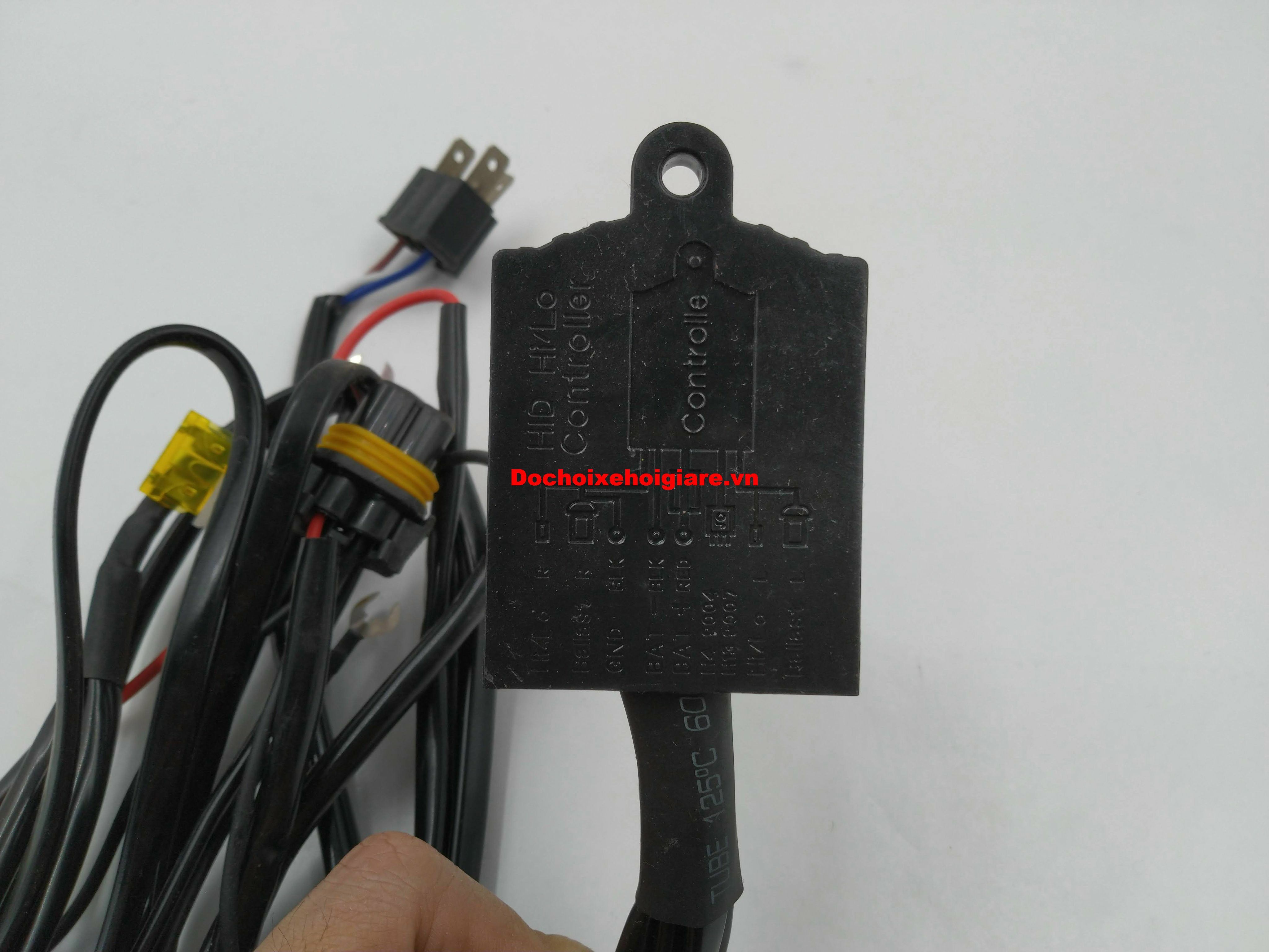 Rơ Le H4 12V lấy nguồn tại bình ắc quy, loại phổ thông - Relay dây giật điều khiển đèn bi gầm độ, bi pha độ, bóng xenon H4