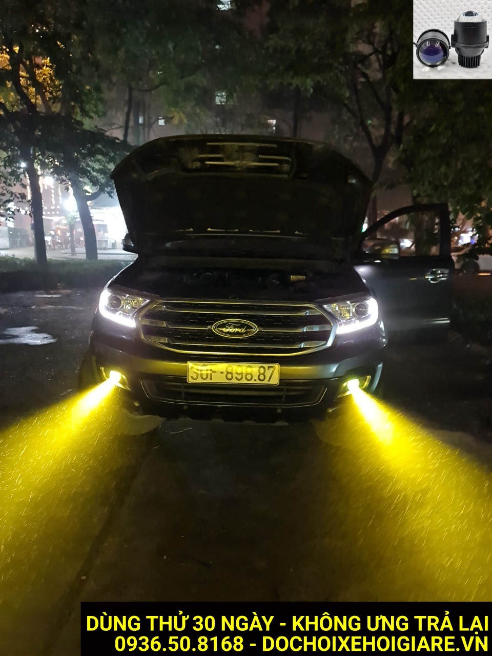 Bi Gầm Led 3 Màu Cho Ford Everest 2019. Bao Giá Tốt Nhất. Bao Dùng Thử 30 Ngày