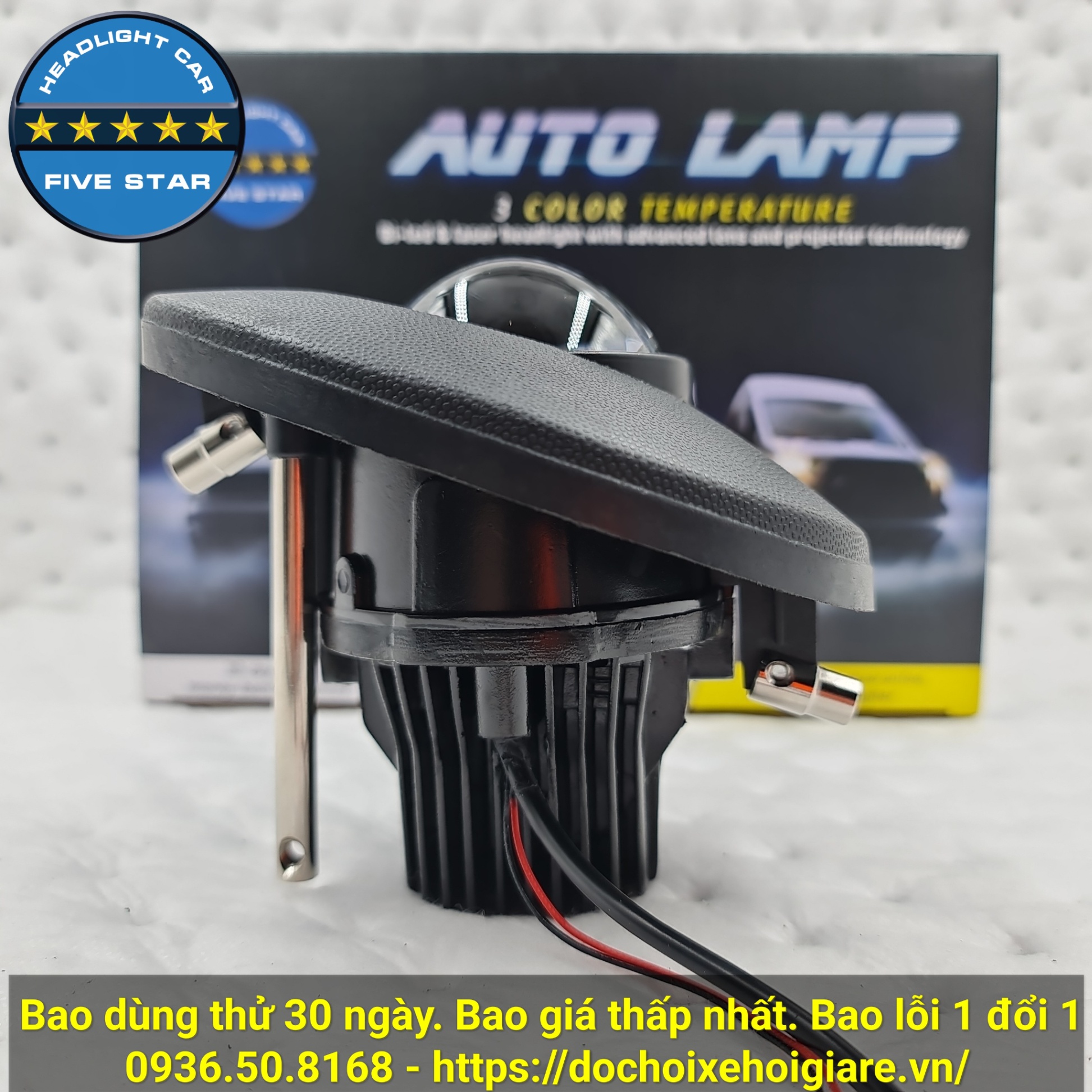 Bi gầm led 3 màu FIVE STAR cho Toyota Fortuner 2003-2016, 2 chế độ cốt pha, lắp zin xe không độ chế