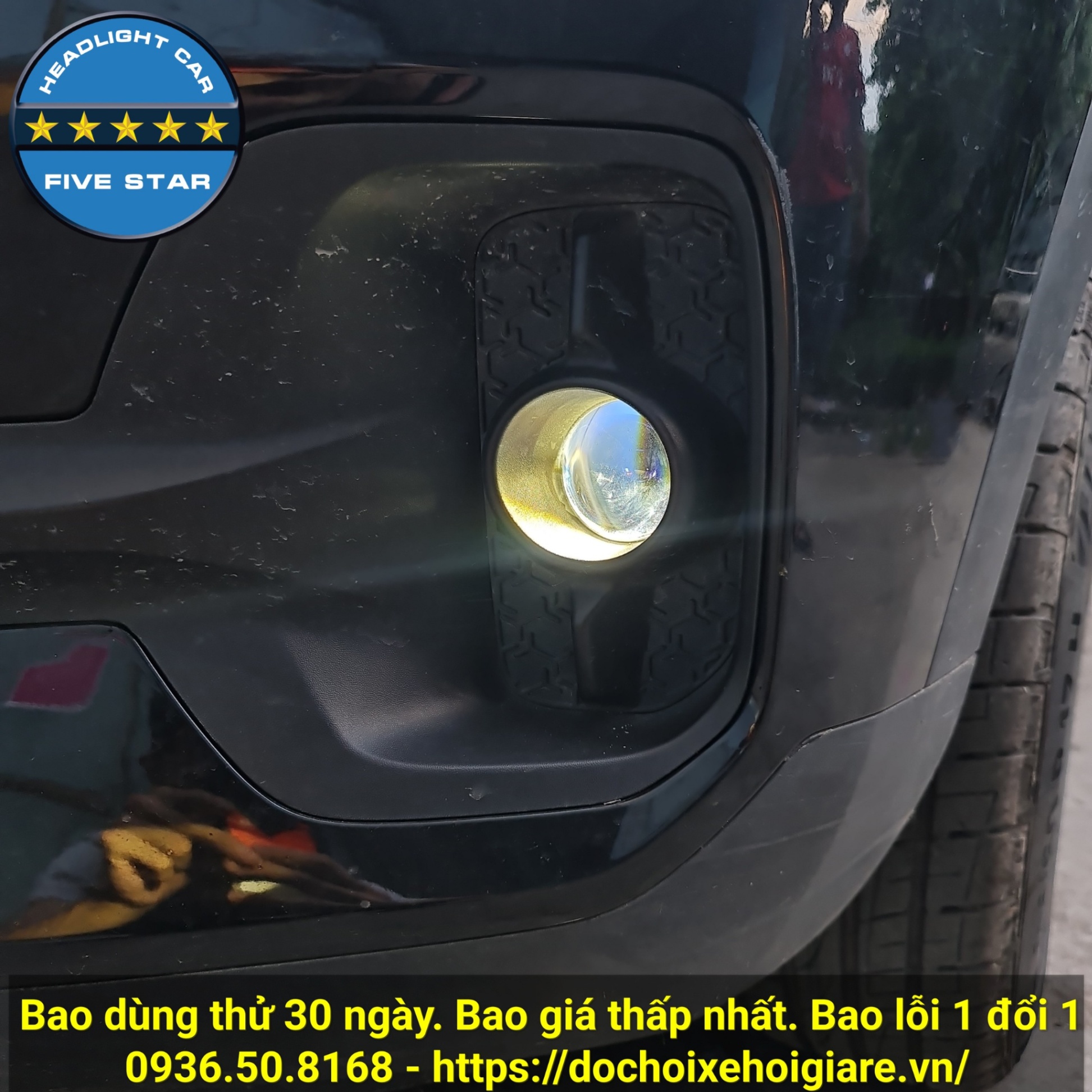 Đèn bi gầm led Kia Seltos 2019-2023. Five Star 2.0 inch 3 màu, 55w siêu sáng, 2 chế độ cốt pha