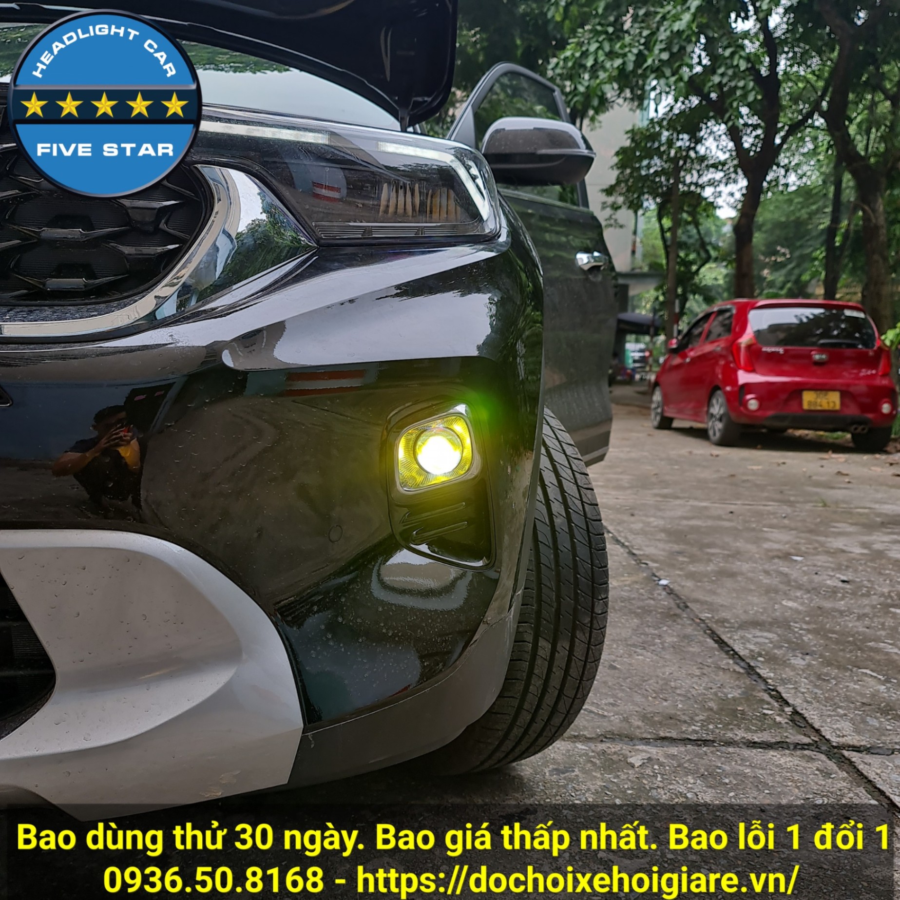 Đèn bi gầm led Kia Sonet 2020-2023. Five Star 2.0 inch 3 màu, 55w siêu sáng, 2 chế độ cốt pha